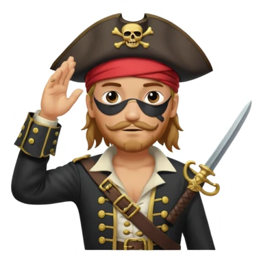 pirate saluting the captain sticker