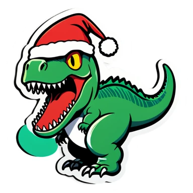 Trex in chrismas sticker