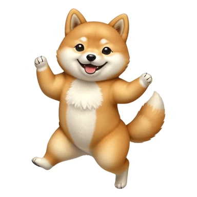 happy shiba inu dancing sticker