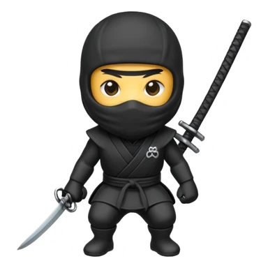 Black Ninja emoji with MB written on it sticker