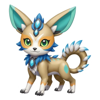 Colorful Exotic Randomly-colored Cartoon Anime Meloetta-WereGarurumon-Trico-Pokémon-Fakémon-fusion-hybrid-creature sticker