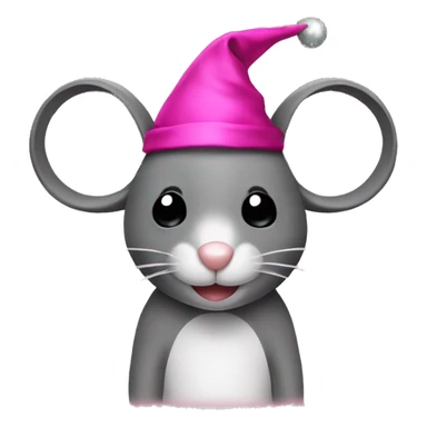 Mouse with pink christmashat sticker