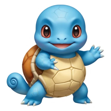 Squirtle, blue turtle Pokémon, happy expression, chibi proportions sticker