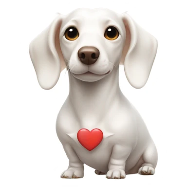 White dachshund with a heart next to it sticker