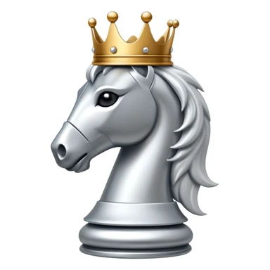 white chess knight with crown sticker
