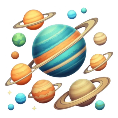Vintage Planets comet streak motion blur sticker