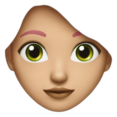 Femme au cheveux rose et vert comme c yeux sticker