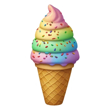 Ice cream cone with rainbow sprinkles  sticker