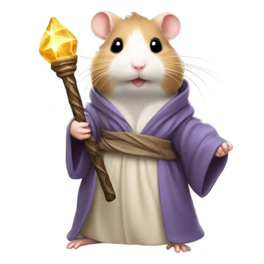 Hamster wearing robe holding a staff sticker