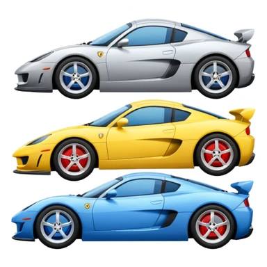 group of 4 sport cars in different composition sticker