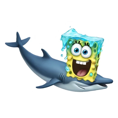 spongebob on a dolphin  sticker