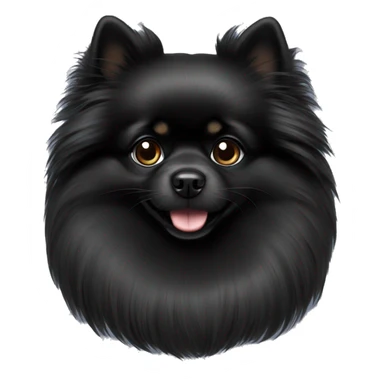 Black Pomeranian long hair sticker