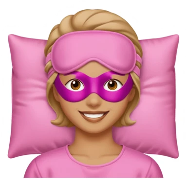 relaxed with pink sleep mask face emji sticker
