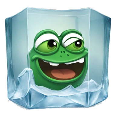 pepe the frog inside an icecube sticker