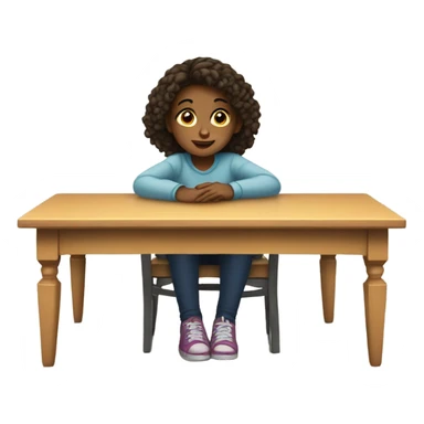 Girl under the table sticker
