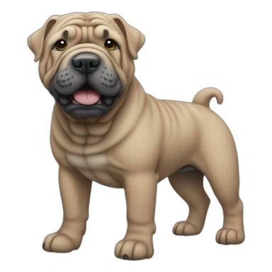blue sharpei dog sticker