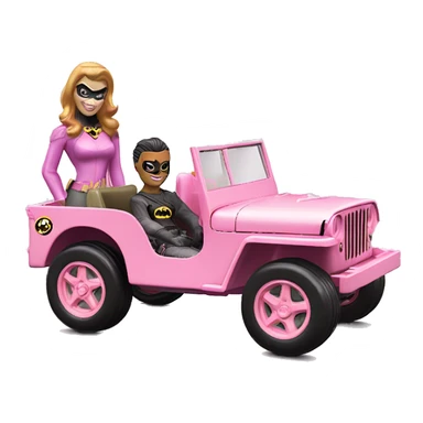 Batgirl 1942 Willy’s light pink army jeep hot wheels  sticker