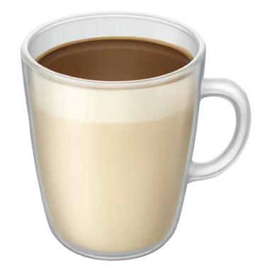 raf coffee in a glass cup no gradient just light cream color sticker