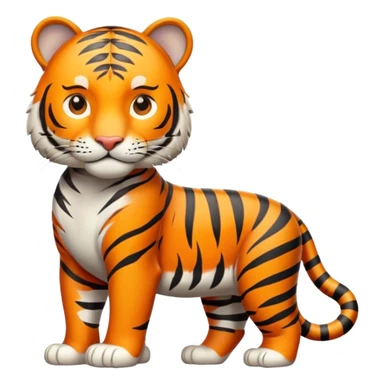 Create a single emoji of a Tiger in full body, shown at a slight side angle in a natural, characteristic pose. Cute and stylized like an emoji, but clearly recognizable.
 sticker