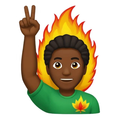 Emoji sticker of reggae vibes and frequency that says Big Up Anthony B! in bold reggae font 💥🔥✊🏾 sticker