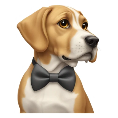 Dog wearing a bow tie  sticker