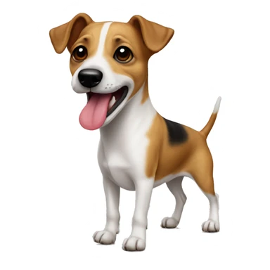 a jackrusselterrier dog with its tongue out sticker