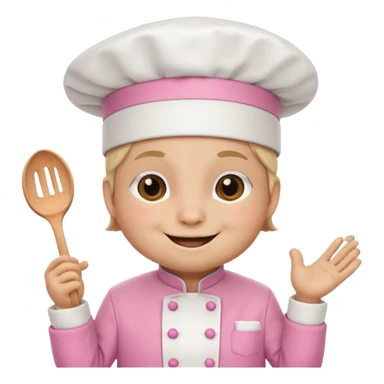 animal with pink chef costume sticker