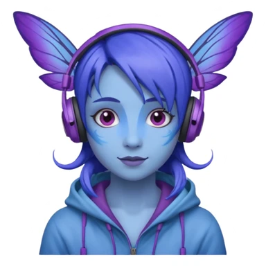 fairy blue purple headphones sticker