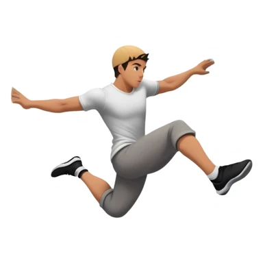 A person performing a parkour move, leaping between buildings or scaling a wall with agility and precision. The scene captures dynamic motion, showcasing strength, flexibility, and the thrill of urban acrobatics against an urban cityscape backdrop. sticker