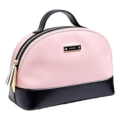 Розовая косметичка в виде скелета, вокруг чёрные искры  sticker