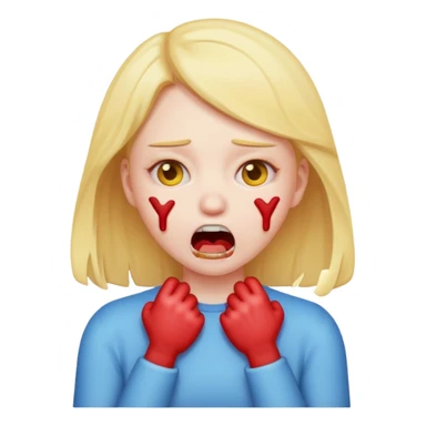 Emoji girl violently choking herself out sticker