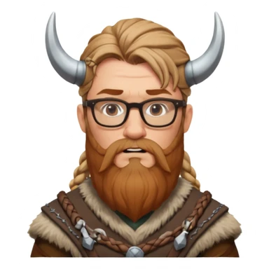Glasses-Wearing wild viking büst sticker