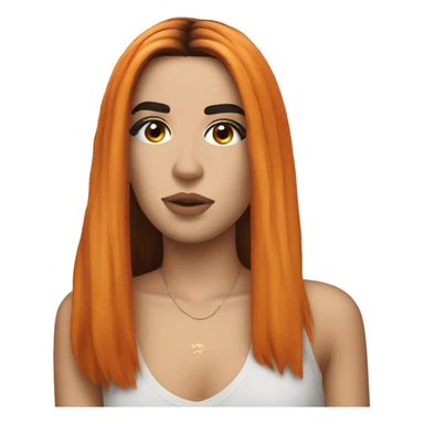 Dua Lipa with orange long hair sticker