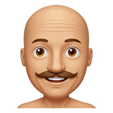 bald mustache man,Big mustache.
negative: Dont use same face style. sticker