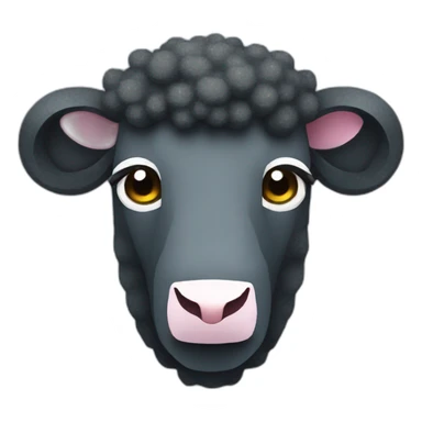 Minecraft Glitter Black Sheep Head With Diamond Horn sticker