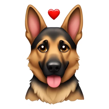 German Shepard with a heart  sticker