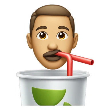 Sucking a straw sticker