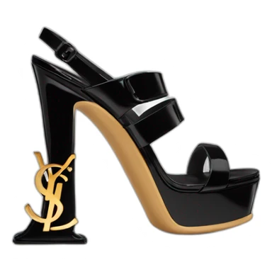 Ysl sandal tribute black patent sticker