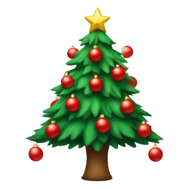 Christmas tree with red balls sticker