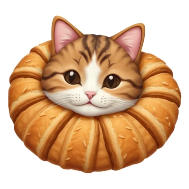 dark brown tabby and white cat in crossaint position upside down with eyes closed sticker