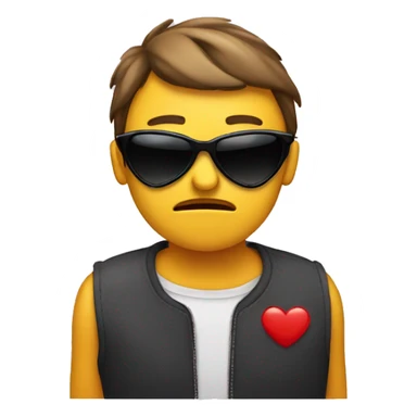 emoji frowning face with heart shaped sunglasses sticker