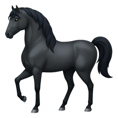 Pony black horse standing sticker