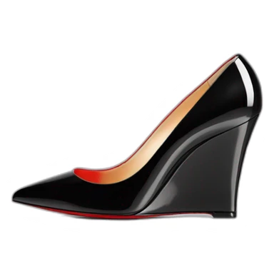 One WEDGE heel LOUBOUTIN black PATENT sticker