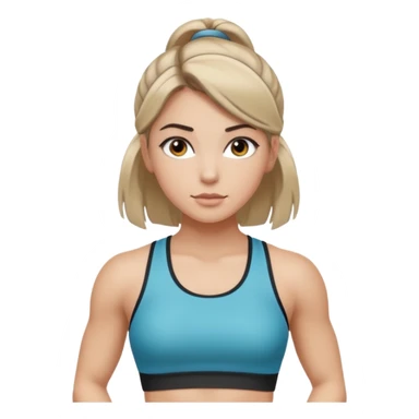 fitness girl, dark eyes, highlighted hair sticker