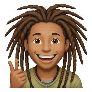 Black person with dreads holding in laugh sticker