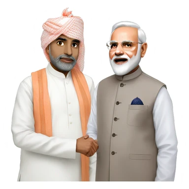 narendra modi with a muslim man sticker