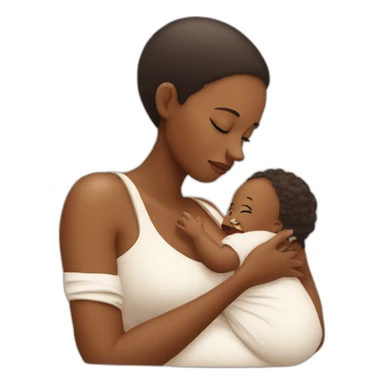 Mommy and baby hungry sticker