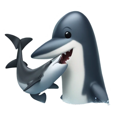 Pingouin qui joue avec un requin  sticker