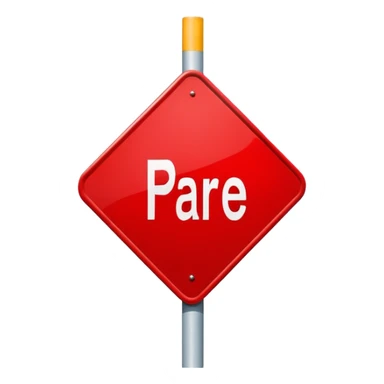 placa de transito vermelha escrito pare sticker