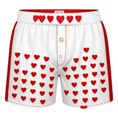 dungeon crawler carl's boxer shorts: white men's boxer shorts with print pattern of small red hearts sticker